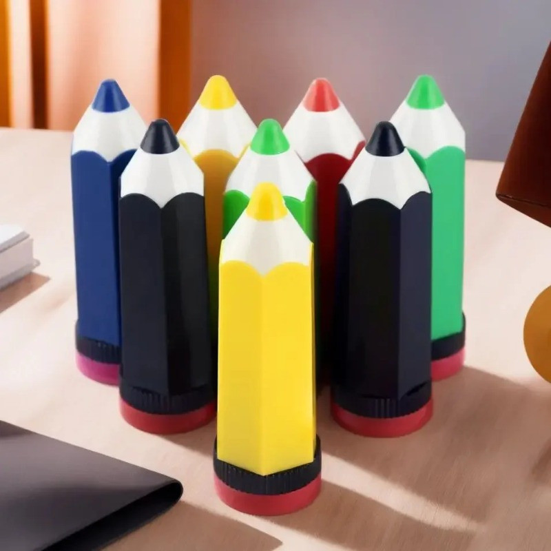 

5 Pcs Creative cartoon pencil-shaped single-hole color pencil sharpener Student Stationery