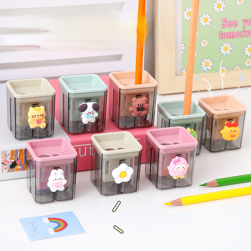 

1 Pc Cartoon Patterns Pencil Sharpener Pencil Cutter 2 Hole Cute Sharpener Knife Smooth Sharpening School Accessories stationery