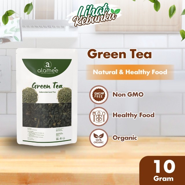 

ALAMEE Teh Hijau Green Tea Organic Kering Organik Greentea Minuman Herbal 10 gram LIHAT KEBUNKU