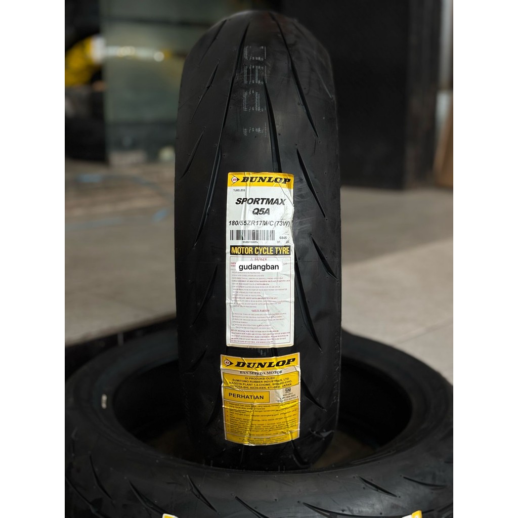 ( Q5A ) 180 / 55 - ZR17 DUNLOP SPORTMAX Ban RADIAL MOGE SPORT BARU ORIGINAL TUBELESS FREE PENTIL