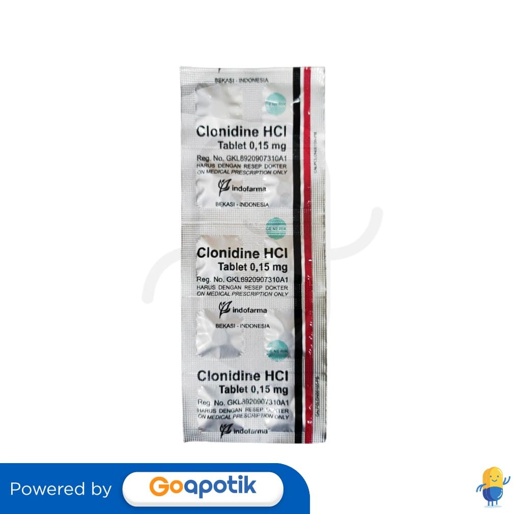 Clonidine Hcl Indofarma 0.15 Mg Strip 10 Tablet