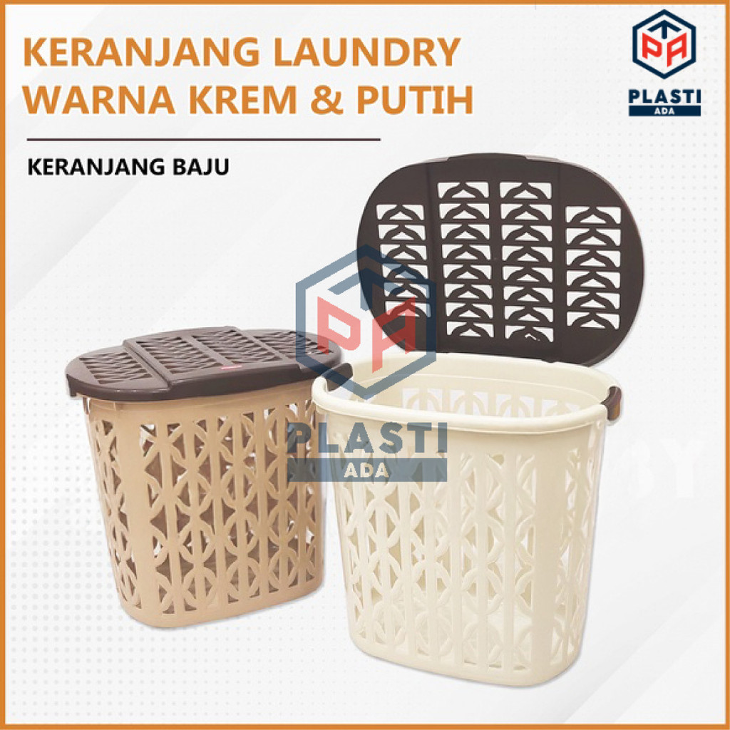 KERANJANG LAUNDRY - Keranjang Baju / Keranjang Pakaian Tutup Plastik Tinggi Serbaguna