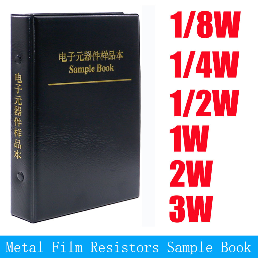

1/8W 1/4W 1/2W 1W 2W 3W Metal Film Resistors kit Sample Book