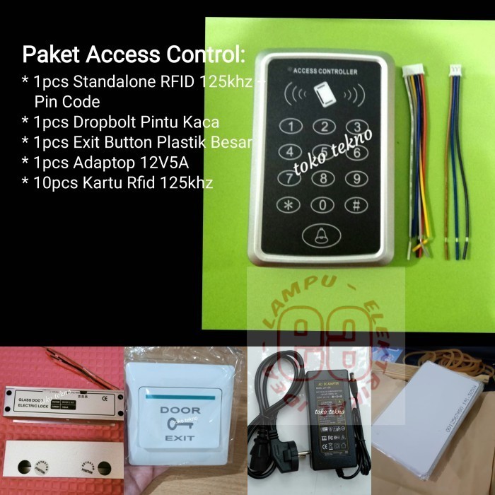 

Paket Access Control 6 Standalone Rfid 125 khz untuk Pintu Kaca Murah Berkwalitas