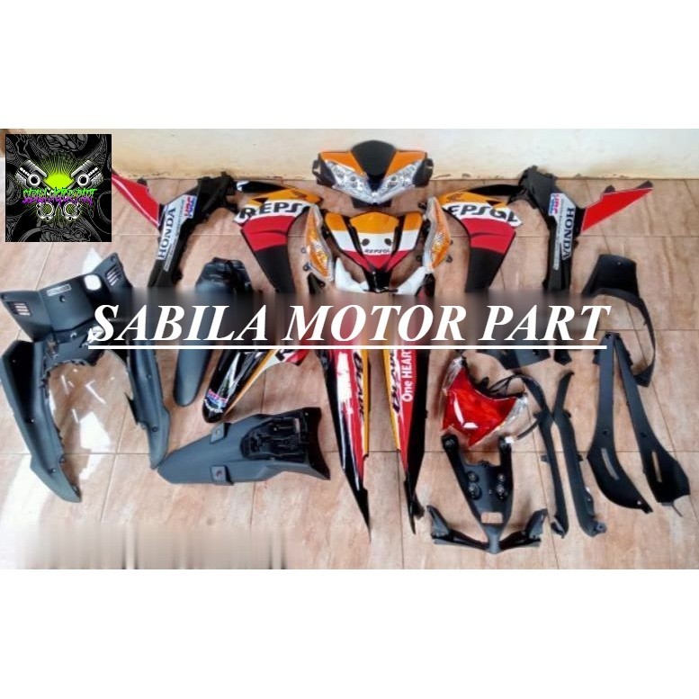 Cover Body Full Sett Kap Body Honda Blade New 125 Lengkap Dengan Lampu Depan Belakang+Sein Full Set