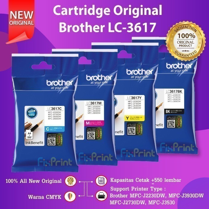 Cartridge Brother LC-583 BTD60 BT5000 LC3617 LC462 LC583 Original Hitam Warna Black Color Original