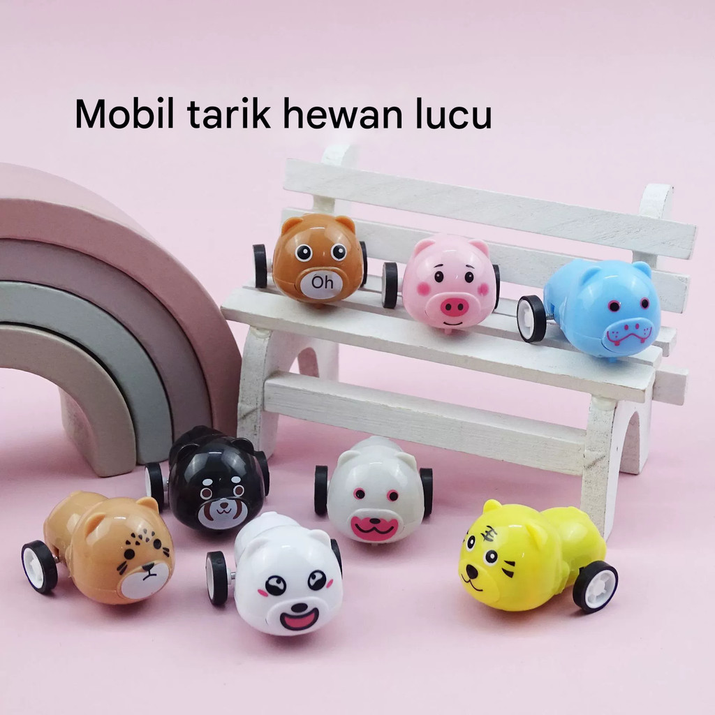 Mainan Kecil Anak Kartun Mini Hewan Lucu Mobil Tarik Kembali Hadiah Kecil Hadiah Menyenangkan Grosir