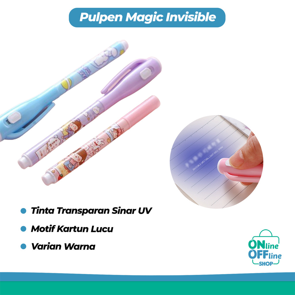 

Pulpen Magic Invisible Tinta Transparant Sinar Uv 1131