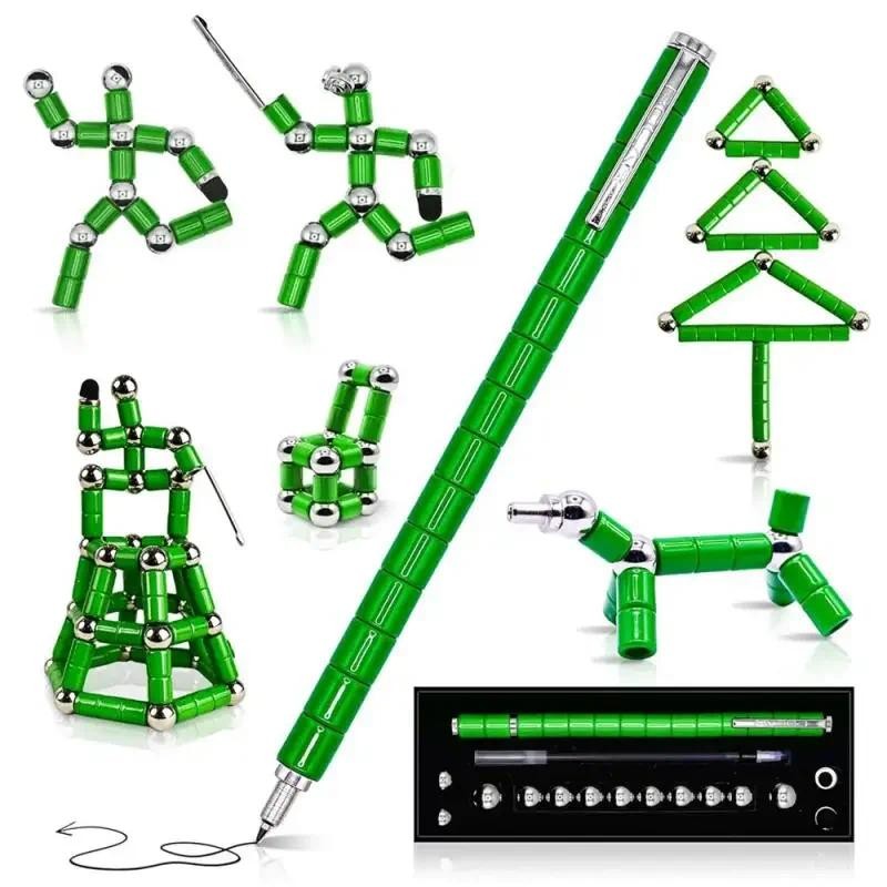 

Magnetic Fidget Pen Metal Decompression Pen Multifunctional Deformable Writing Pen Stress Reliever Finger Spinning Gifts