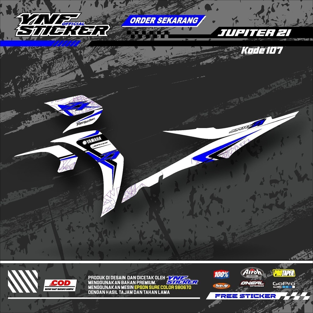 107 Sticker Striping Variasi Jupiter Z1 Putih- Striping List Variasi Jupiter Z1 Putih Bisa COD
