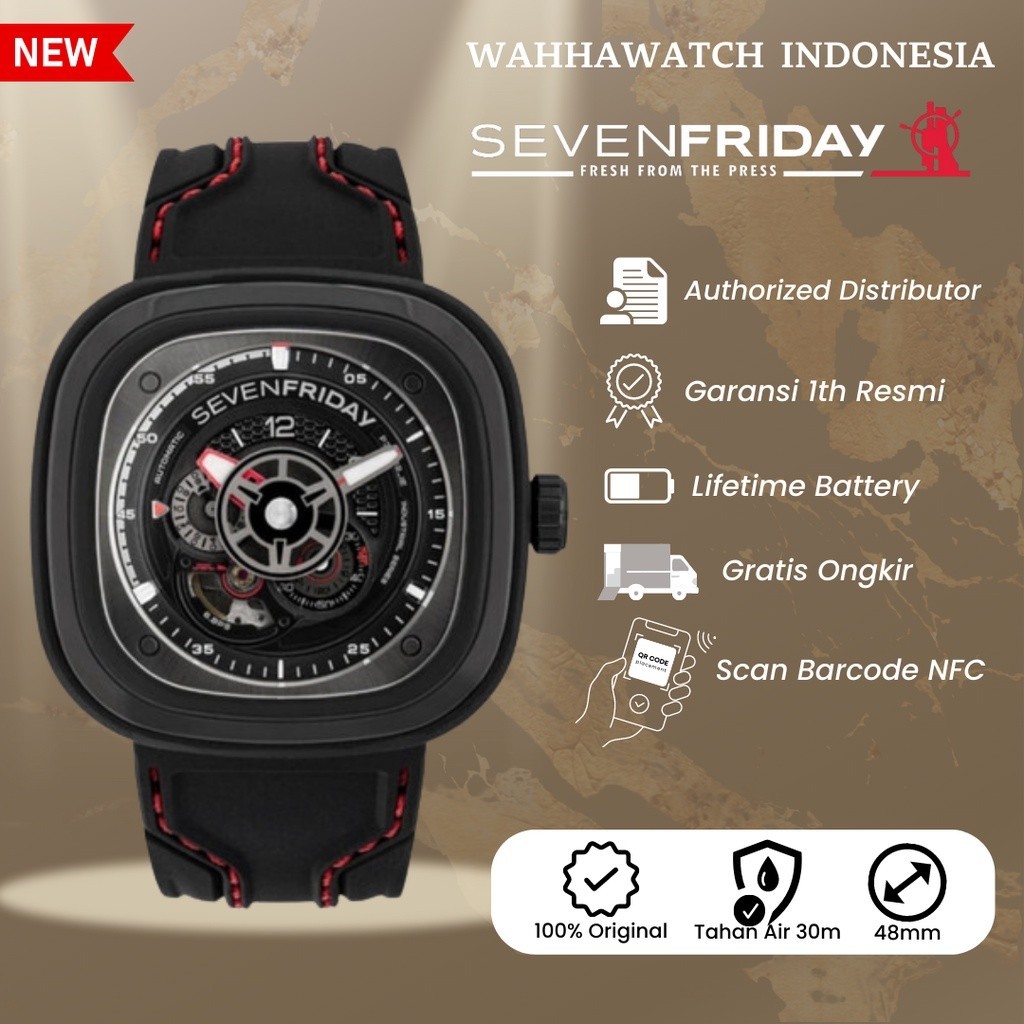 FLASH SALE [ORIGINAL]-[NFC]  Jam Tangan Seven Friday P3C/02 or P3C-02 RACER III Original Rubber NFC 