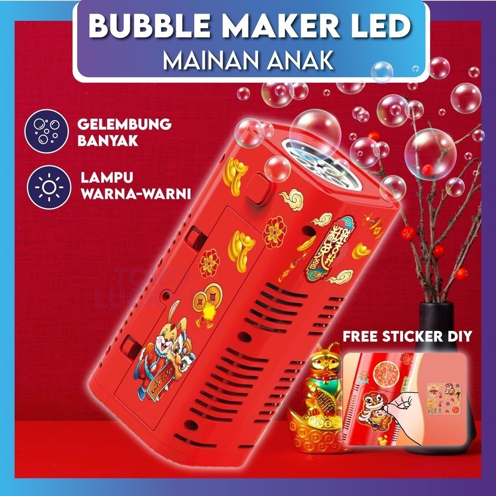 Bubble Maker Machine 240mL Mesin Mainan Gelembung Sabun Otomatis Air Elektrik Speaker LED