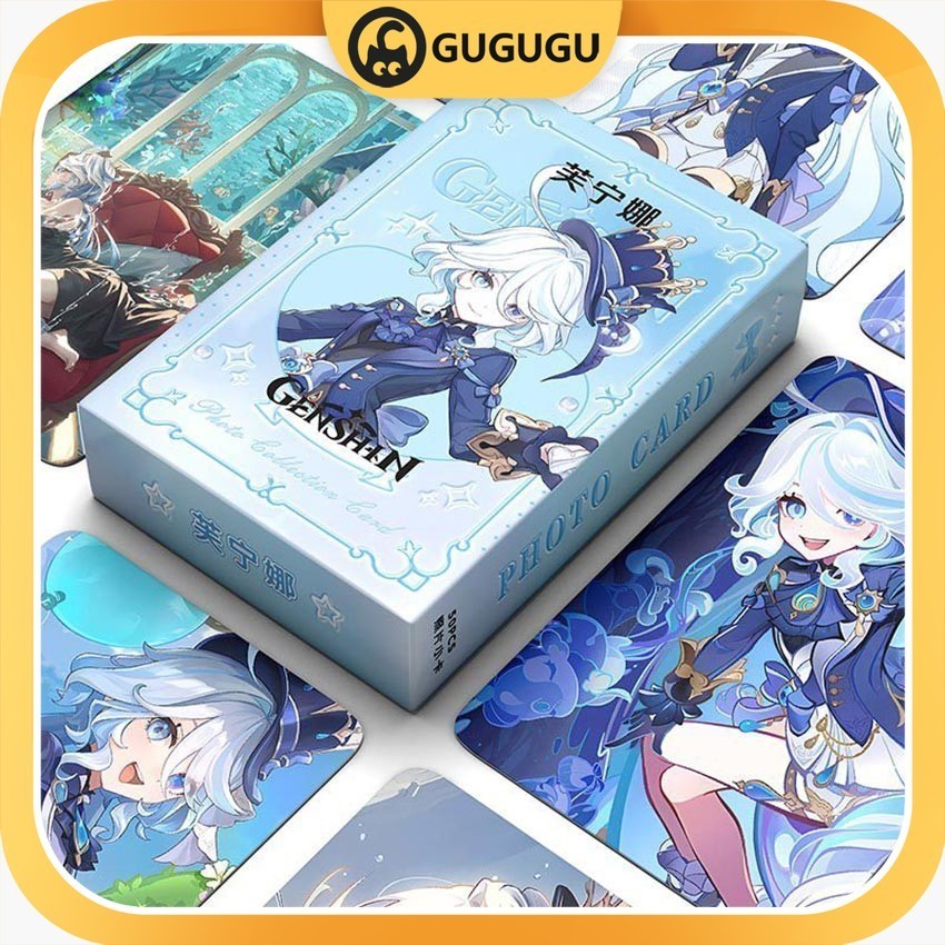50PCS Hologram Pack Photocard Genshin Impact Photocard Lomocard Furina Leosley Neuvillette HuTao Xia