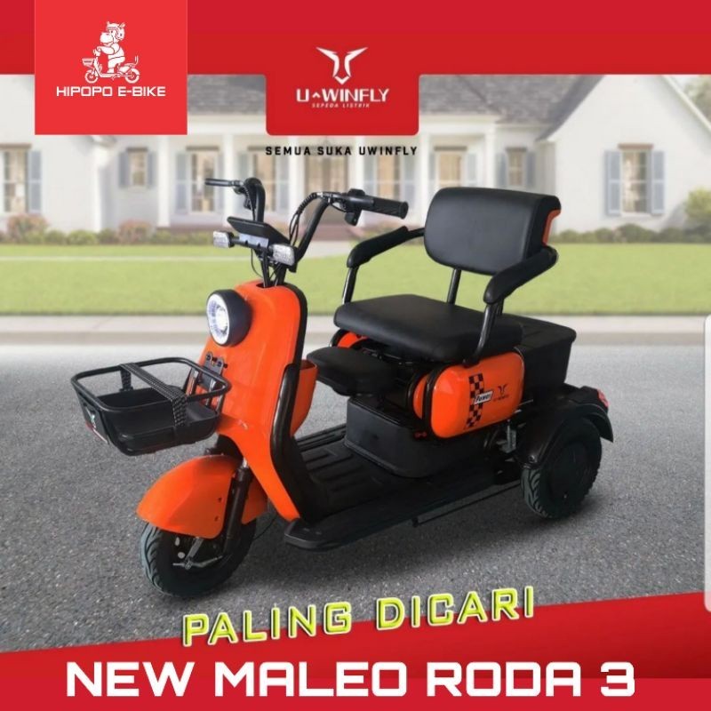 PROMO HANYA HARI INI- Uwinfly Maleo , New Maleo 3 Roda, Sepeda Motor Listrik, Garansi Resmi