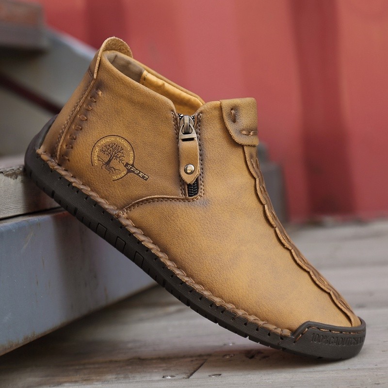 Promo Sepatu Boots Pria Casual Import Handmade Keren Original Kulit Asli Boots Resleting Tanpa Tali Formal Kerja Kuliah 150