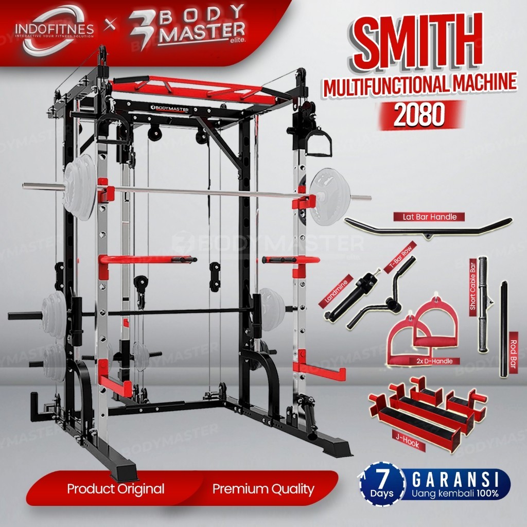 BODYMASTER Smith Machine BM-2080 - Squat Power Rack Bench Press Cable