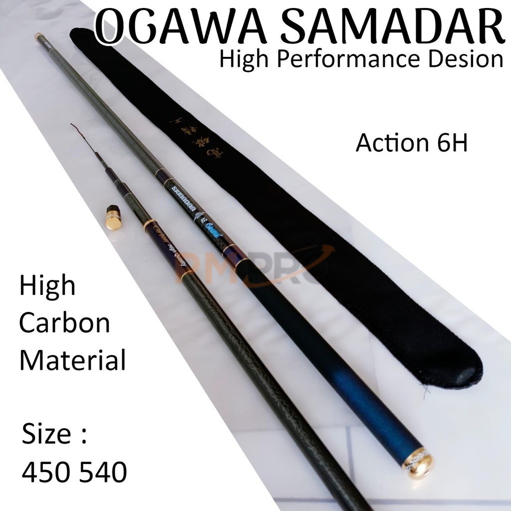 Ogawa Samadar 450 540 Action 6h Joran Tegek Ruas Panjang Bahan High Carbon Tongkat Pancing Tegeg Kar