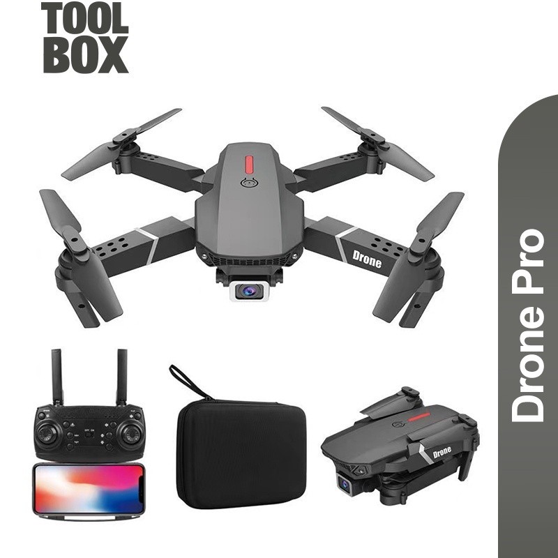 Toolbox Smart Drone E88 Pro Shoot Murah Original Indoor Outdoor Drone Pro Mini RC 4K HD Camera -D12