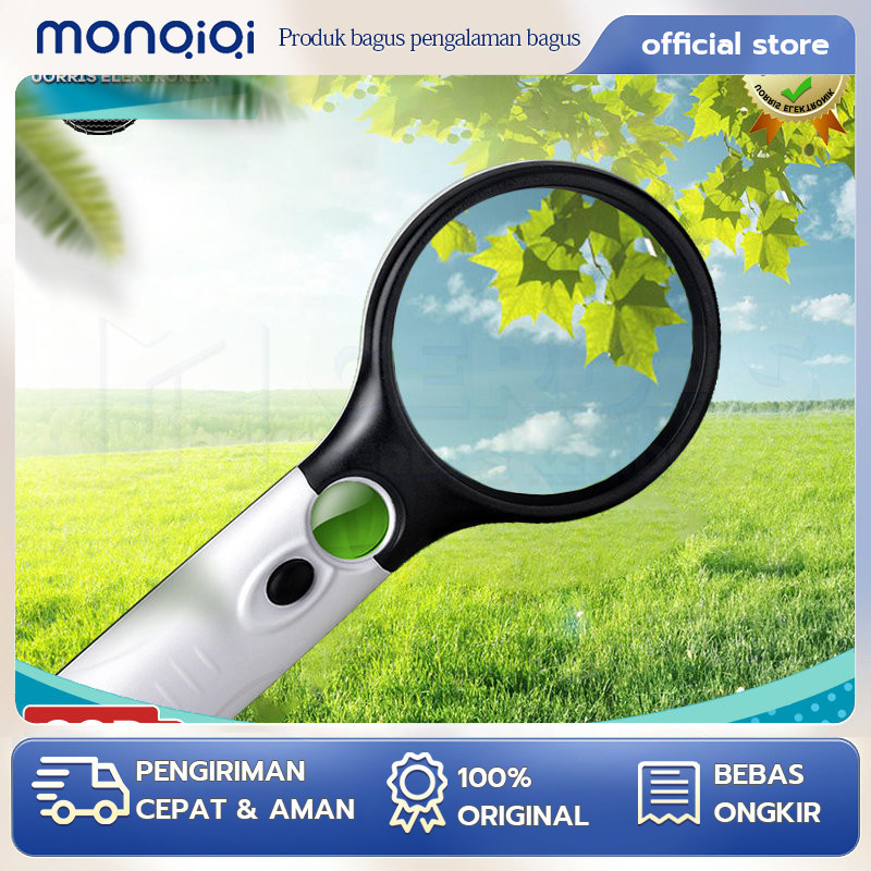 

2in1 Kaca Pembesar Dengan Lampu 3 LED Magnifier Gelas Loop Magnifying Lup Zoom mata uang jewelry Baca Magnifier Gelas Dengan 3X 45X 75mm 22mm