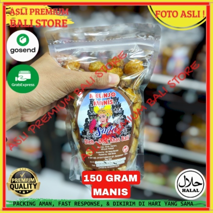 

OLEH OLEH MAKANAN CEMILAN CAMILAN SNACK KULINER KHAS ASLI ORI ORIGINAL BALI MELINJO BELINJO MANIS 150 GRAM GR