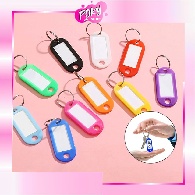 

POKY - 6220 Tag Gantungan Kunci Label Nama / Keychain Ring Name Tag / Gantungan Kunci Plastik Label Nama / Ganci Name Tag Simple