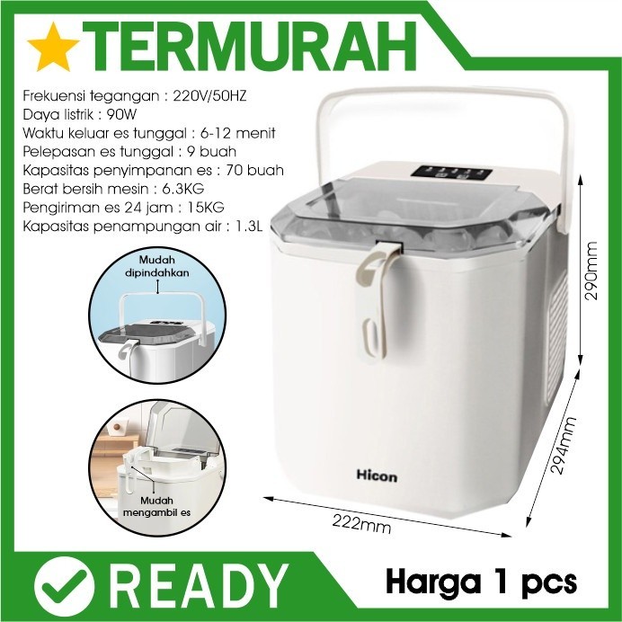 Mesin es cube Iceler pembuat jadi batu ice maker portable