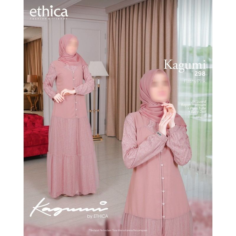 CUCI GUDANG GAMIS ETHICA KAGUMI 298 FLASHY PINK/Gamis Ethica Terbaru/Busana Muslim/Diskon/Best Selle