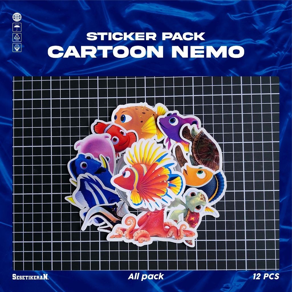 

COD✨ Sesetikeran Pack Stiker Kartun Lucu Nemo Colorfull Cute Keren Untuk Koper Laptop Skateboard