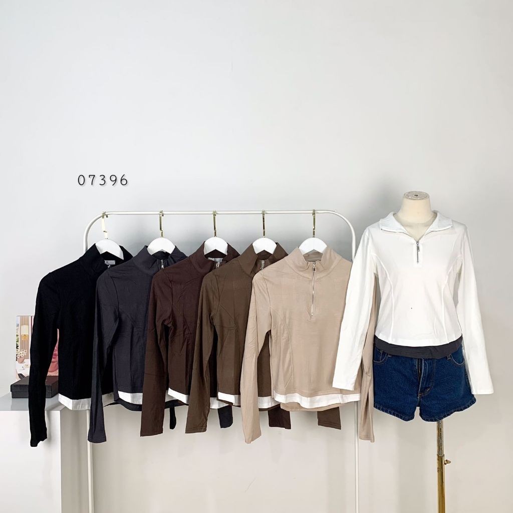 ATASAN KAOS LENGAN PANJANG JL CLASSIC FASHION VARIASI LEHER TURTLE NECK FULL ZIPPER DEPAN PREMIUM WA