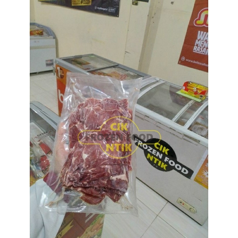 

daging slice 500 gram Frozen food cik ntik Jambi cemilan jajanan seblak korea jepang