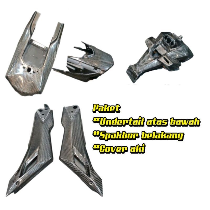 Cover aki karbon kevlar  Undertail ninja rr karbon kevlar spakbor belakang ninja rr karbon kevlar ka