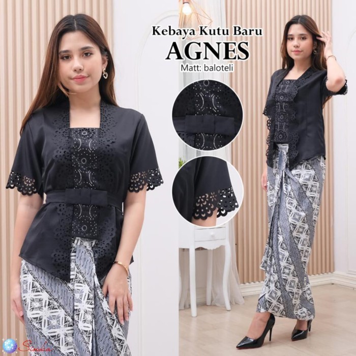 

Atasan kebaya Kutu Baru termodern - Hitam, XL