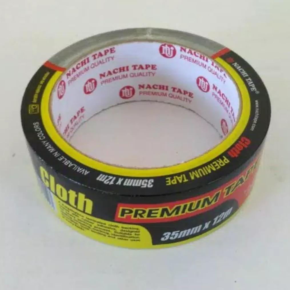 

Lakban Kain Hitam Isolasi Tape Nachi 1.5 x 12 Meter (35 mm x 12 Meter)