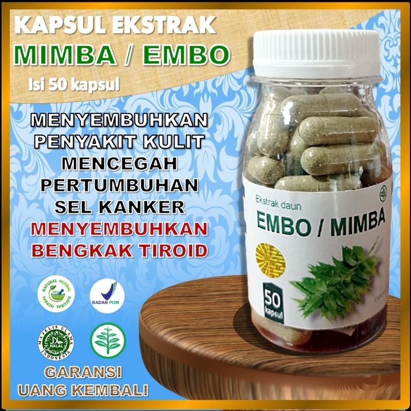 

KAPSULherbal asli DAUN EMBO/MIMBA nemm kapsul herbal suplemen kesehatan obat segala benjolan dan penyakit kulit 1 Paket 2 botol