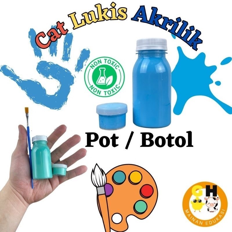 

MURAH Cat Lukis Anak Akrilik Non Toxic Mudah di Cuci Kanvas Melukis Patung Kertas Kanvas by GHEduPlay