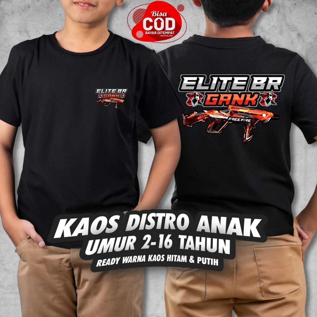 KAOS ANAK ELITE BR GANK MP COBRA FF DB BAJU DISTRO COWOK CEWEK