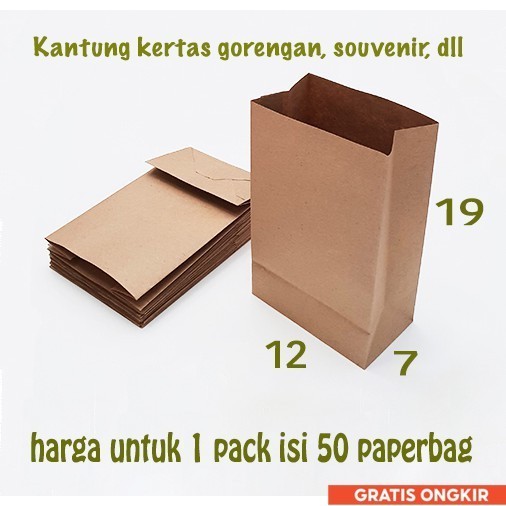 

kantung kertas coklat 12x19 paper bag kantong gorengan roti makanan paper bag snack food grade