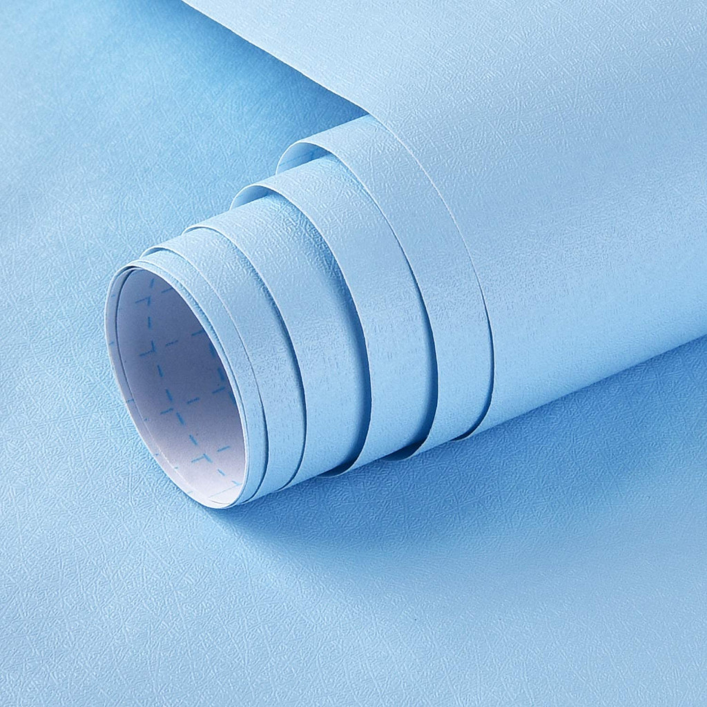 Wallpaper Dinding Biru Muda Polos 10meter X 45cm