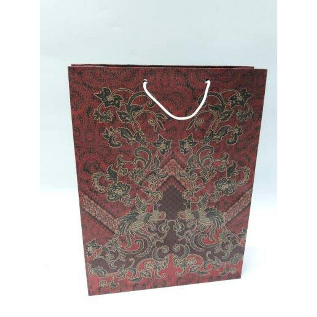 

Terbaik 1Pak (isi 12pcs) Paper bag batik ukuran folio 35x25x9cm