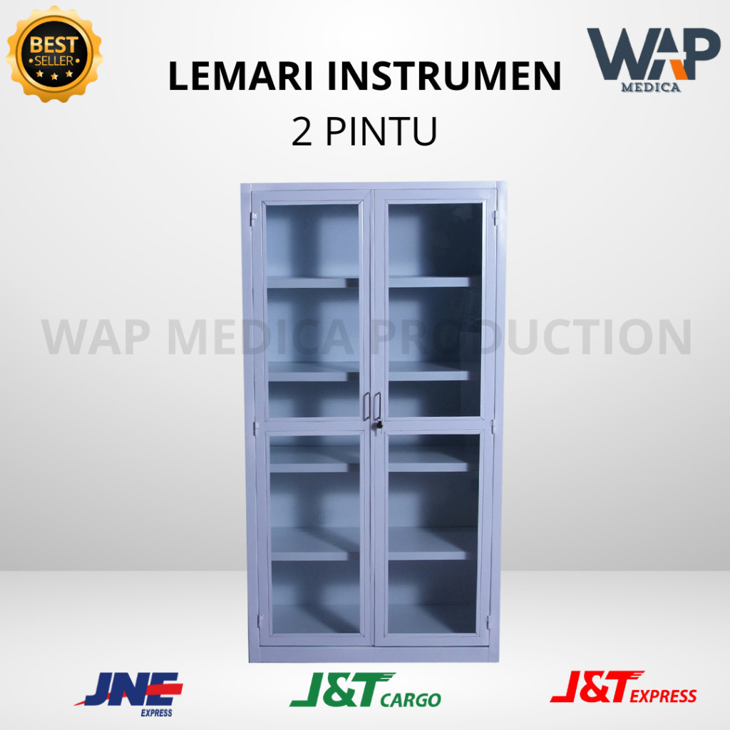 LEMARI INSTRUMENT 2 PINTU / LEMARI OBAT INSTRUMENT KACA / LEMARI MEDIS  / LEMARI PASIEN