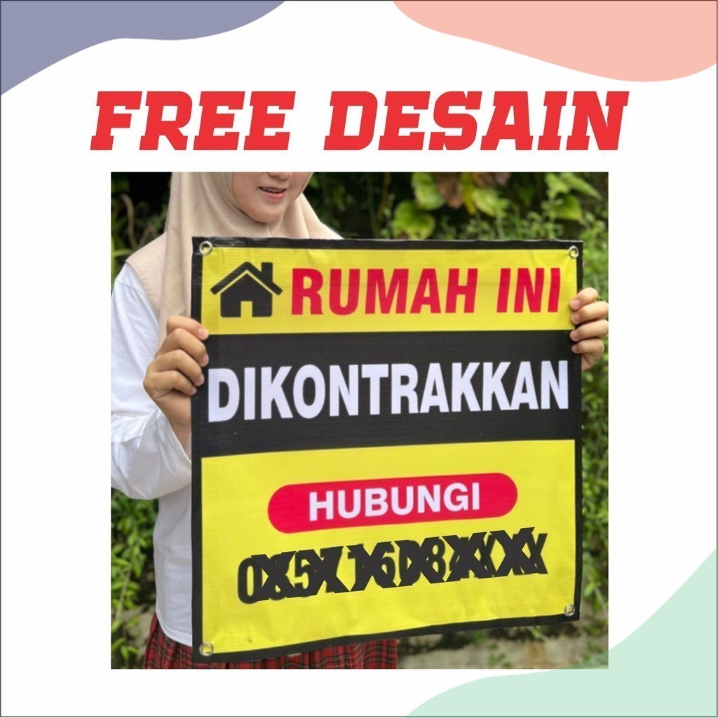 Banner Spanduk Dikontrakkan Disewakan Banner Dijual Ukuran 50X50CM Bisa Custom Desain Toko_Renata