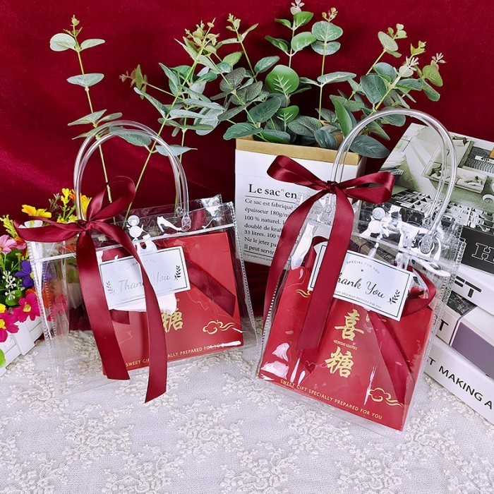 

Tas Mika Kancing Transparan Gift Goodie Bag Min 3 Pcs - 15x8x16