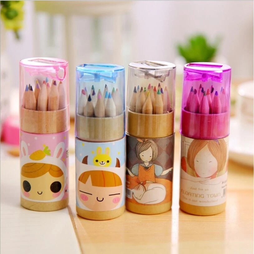 

Pensil Warna Tabung isi 12 + Serutan/ Color Pencils Set 12 Warna/ Pensil set mewarnai Tabung dengan Rautan Original