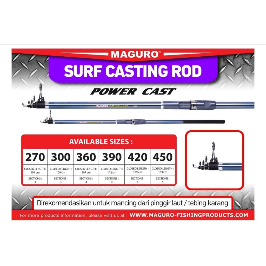 Joran Surf MAGURO POWER CAST | Pilih Ukuran | Rod Pasiran | Pinggir Pantai