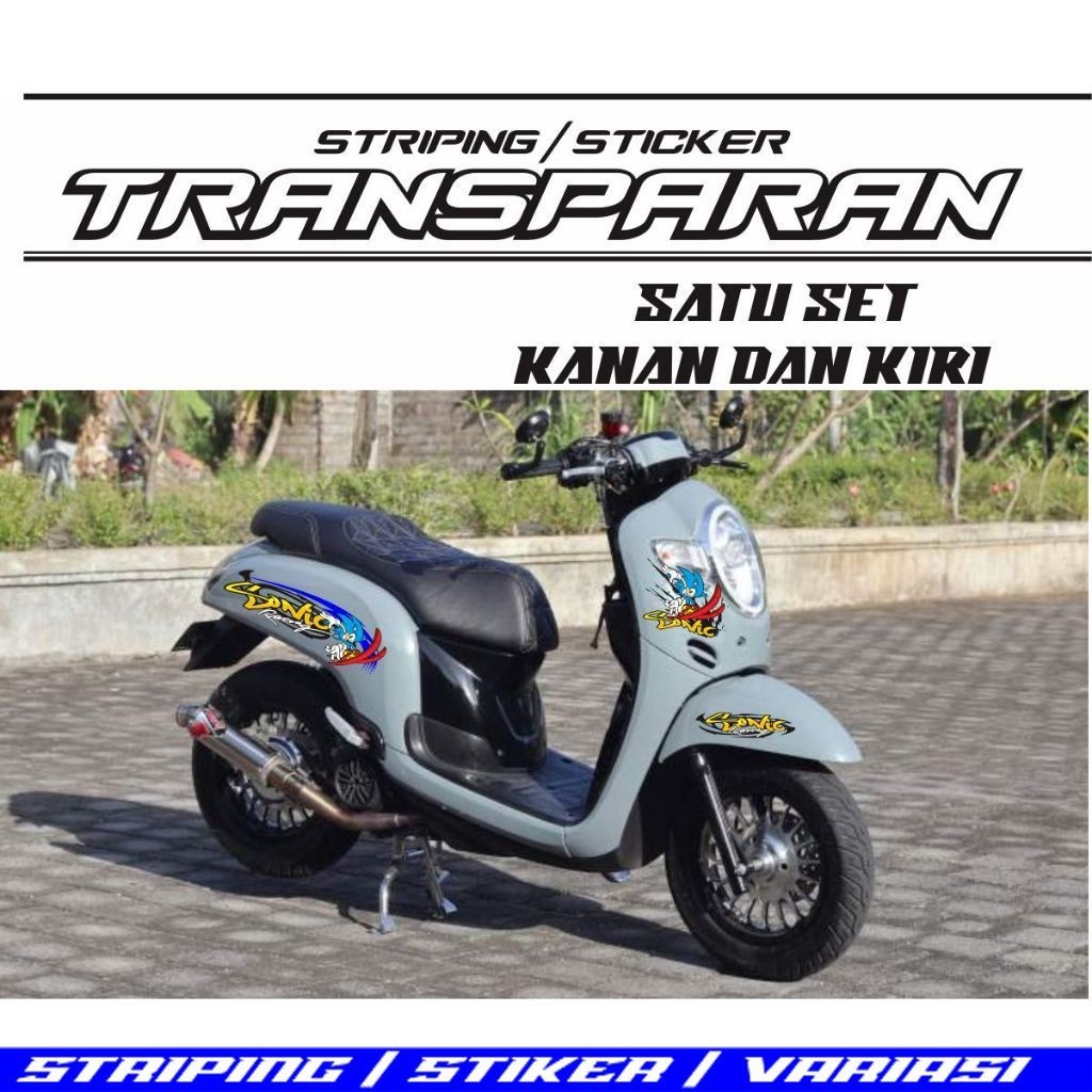 STRIPING TRANSPARAN/ STRIPING TRANSPARAN SCOOPY UNIVERSAL / STRIPING TRANSPARAN SEMUA SCOOPY