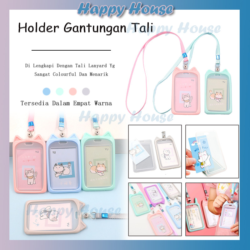 

Name Tag ID Card Holder Gantungan Kartu Lanyard Kalung Tempat Kartu Identitas Nama