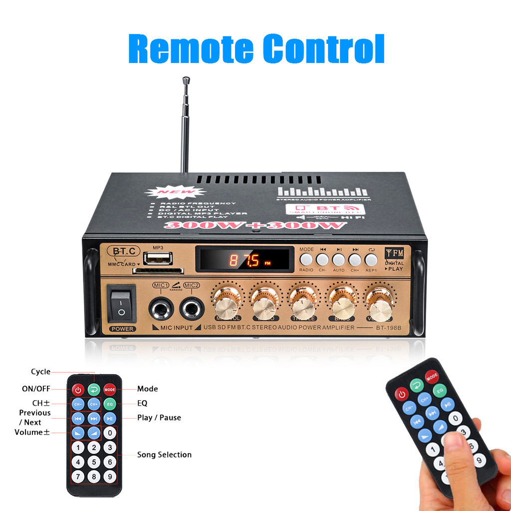 Amplifier Fleco F-198B - Ampli Fleco 198B - Power Amplifier Fleco 198B Ampli Bluetooth - Termurah