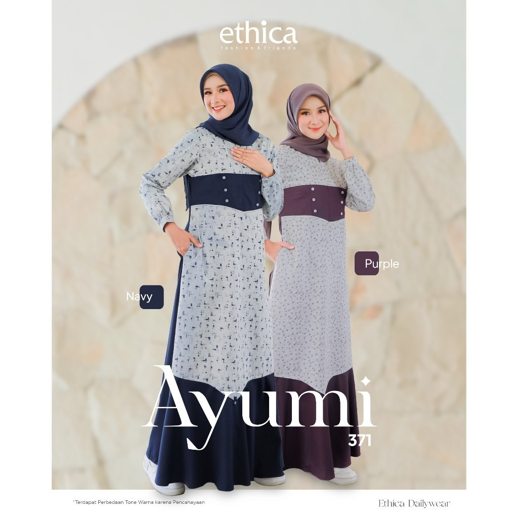DRESS ONLY ETHICA ORIGINAL AYUMI 371 NAVY AYUMI 371 PURPLE GAMIS DEWASA GAMIS ETHICA GAMIS FASHIONAB