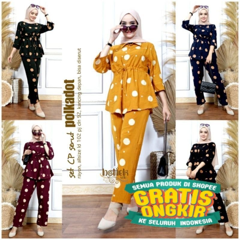 BISA COD Setelan Tie Dye Serut Lengan Panjang Harga Grosir Setelan Rayon Wanita Pajamas Setelan Wani