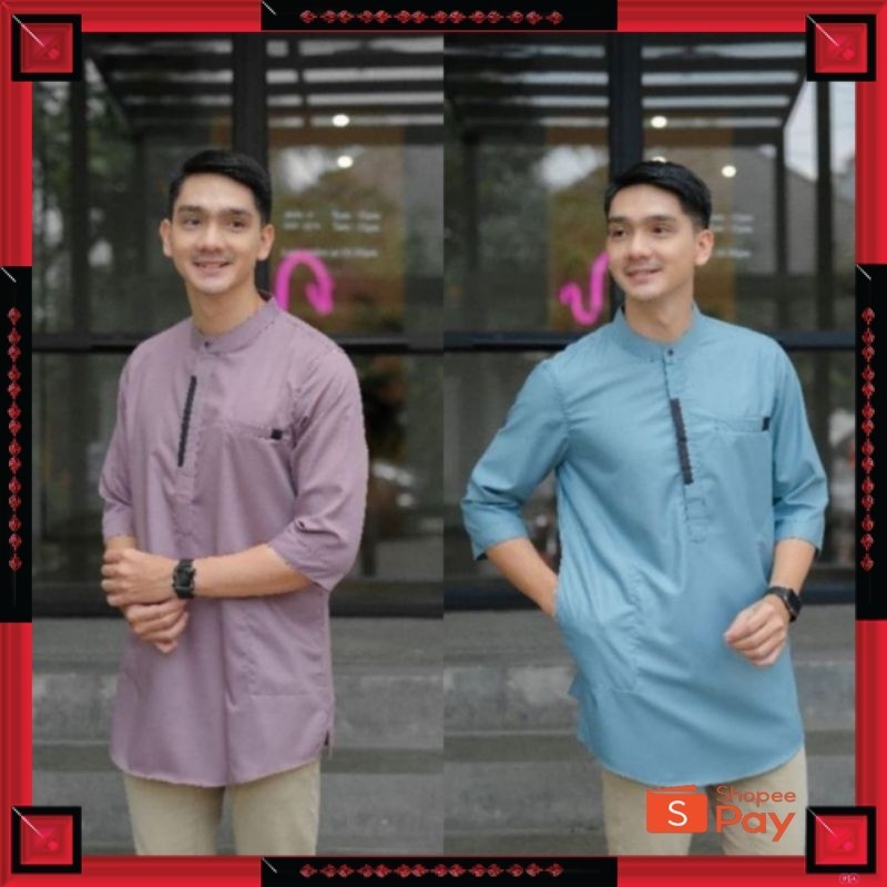 KAIN ADEM LEMBUT HALUS TEBAL / Baju Koko Kurta Pria Warna Lavender Toyobo Import Moderen